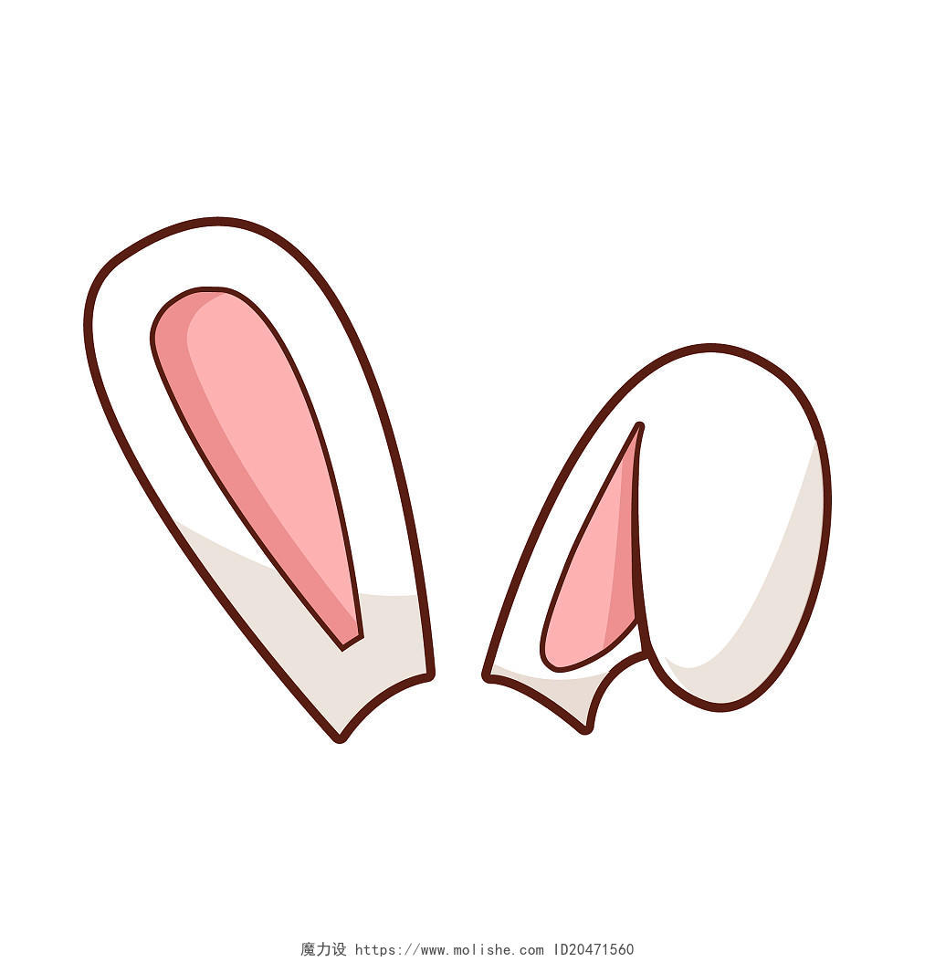 兔子AI卡通矢量兔耳朵插画素材兔耳朵元素